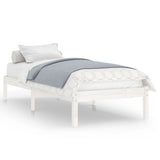Bed Frame without Mattress White Solid Wood 90x190 cm - Front View