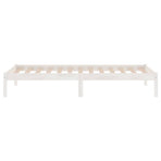 Bed Frame without Mattress White Solid Wood 90x190 cm