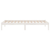 Bed Frame without Mattress White Solid Wood 90x190 cm - 45-Degree Angle