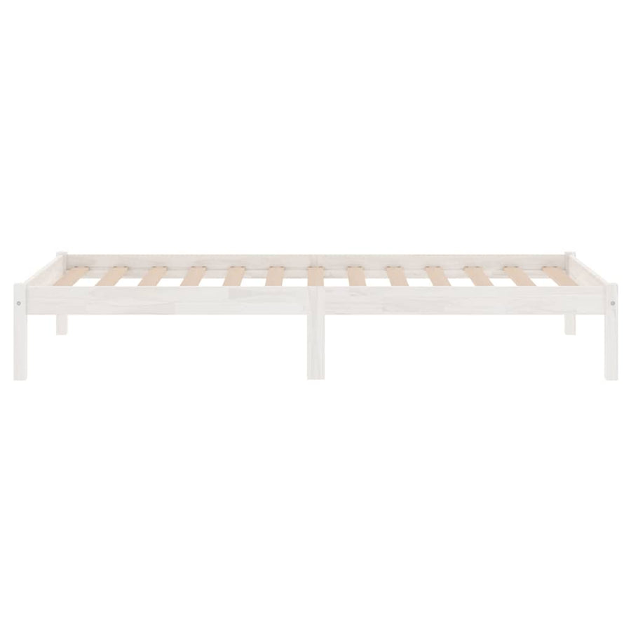 Bed Frame without Mattress White Solid Wood 90x190 cm