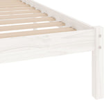 Bed Frame without Mattress White Solid Wood 90x190 cm - Rear View