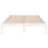 Bed Frame without Mattress White Solid Wood 135x190 cm - Top-Down View