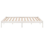 Bed Frame without Mattress White Solid Wood 135x190 cm