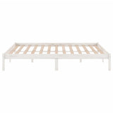Bed Frame without Mattress White Solid Wood 135x190 cm - 45-Degree Angle