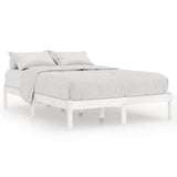 Bed Frame without Mattress White Solid Wood 150x200 cm - Front View