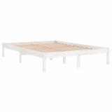 Bed Frame without Mattress White Solid Wood 150x200 cm - Side View