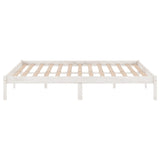 Bed Frame without Mattress White Solid Wood 150x200 cm