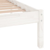 Bed Frame without Mattress White Solid Wood 150x200 cm - Rear View