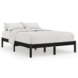 Bed Frame without Mattress Black Solid Wood 150x200 cm