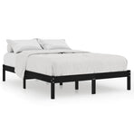 Bed Frame without Mattress Black Solid Wood 150x200 cm
