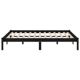 Bed Frame without Mattress Black Solid Wood 150x200 cm