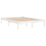Bed Frame without Mattress White Solid Wood 183x203 cm King