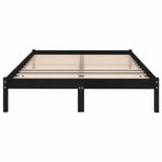 Bed Frame without Mattress Black Solid Wood 183x203 cm King