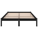 Bed Frame without Mattress Black Solid Wood 183x203 cm King - Top-Down View