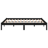 Bed Frame without Mattress Black Solid Wood 183x203 cm King
