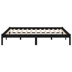 Bed Frame without Mattress Black Solid Wood 183x203 cm King