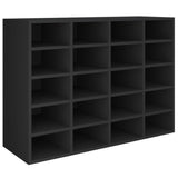 Shoe Rack Engineered Wood 92x30x67.5 cm Black - Front View