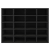Shoe Rack Engineered Wood 92x30x67.5 cm Black - Side View