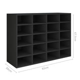Shoe Rack Engineered Wood 92x30x67.5 cm Black - Rear View