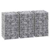Gabion Raised Beds 3 pcs 30x30x50 cm Iron