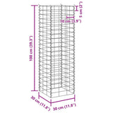 Gabion Raised Beds 3 pcs 30x30x100 cm Iron