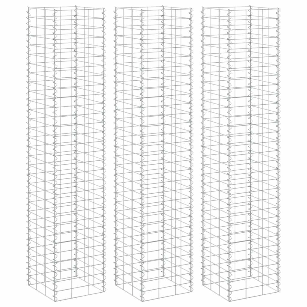 Gabion Raised Beds 3 pcs 30x30x150 cm Iron