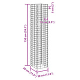 Gabion Raised Beds 3 pcs 30x30x150 cm Iron - Extra Image