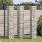 Gabion Raised Beds 3 pcs 30x30x200 cm Iron