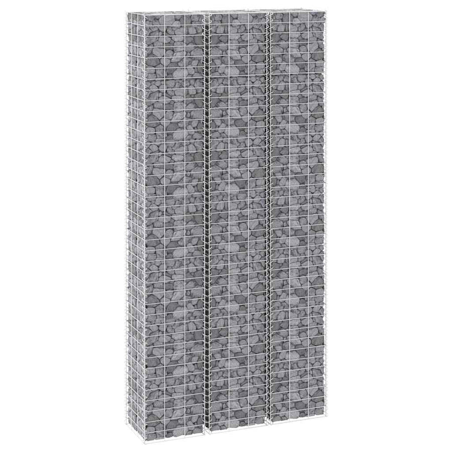 Gabion Raised Beds 3 pcs 30x30x200 cm Iron