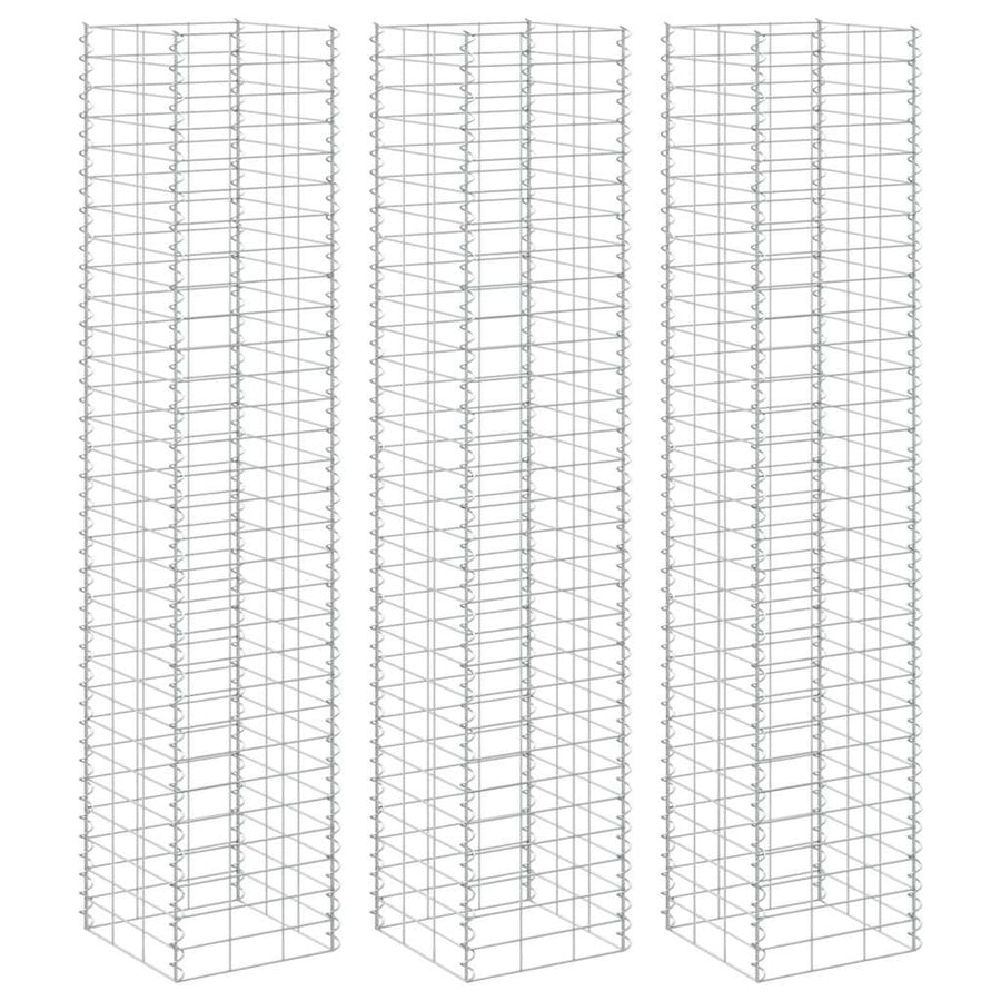 Gabion Raised Beds 3 pcs 30x30x200 cm Iron