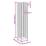 Gabion Raised Beds 4 pcs 30x30x50/100/150/200 cm Iron - Extra Image