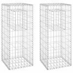 Gabion Basket Posts 2 pcs 40x40x100 cm Iron