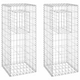 Gabion Basket Posts 2 pcs 40x40x100 cm Iron - Front View