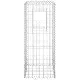 Gabion Basket Posts 2 pcs 40x40x100 cm Iron - Top-Down View