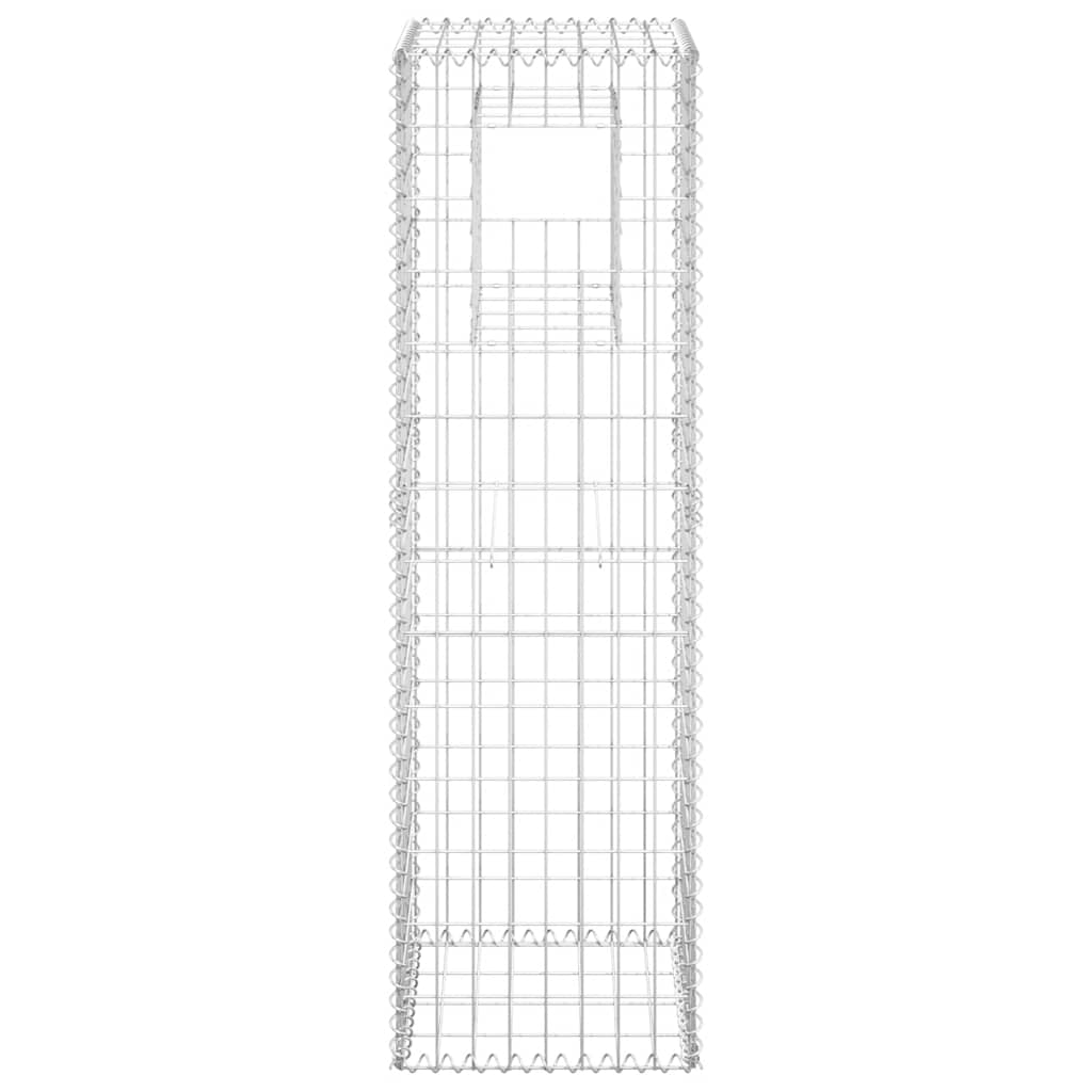 Gabion Basket Posts 2 pcs 40x40x140 cm Iron