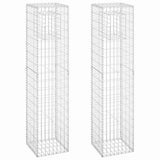 Gabion Basket Posts 2 pcs 40x40x180 cm Iron