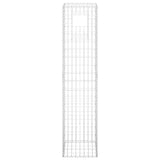 Gabion Basket Posts 2 pcs 40x40x180 cm Iron - Top-Down View