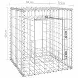 Gabion Basket Post 50x50x60 cm Iron - Rear View