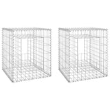 Gabion Basket Posts 2 pcs 50x50x60 cm Iron