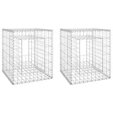 Gabion Basket Posts 2 pcs 50x50x60 cm Iron - Front View