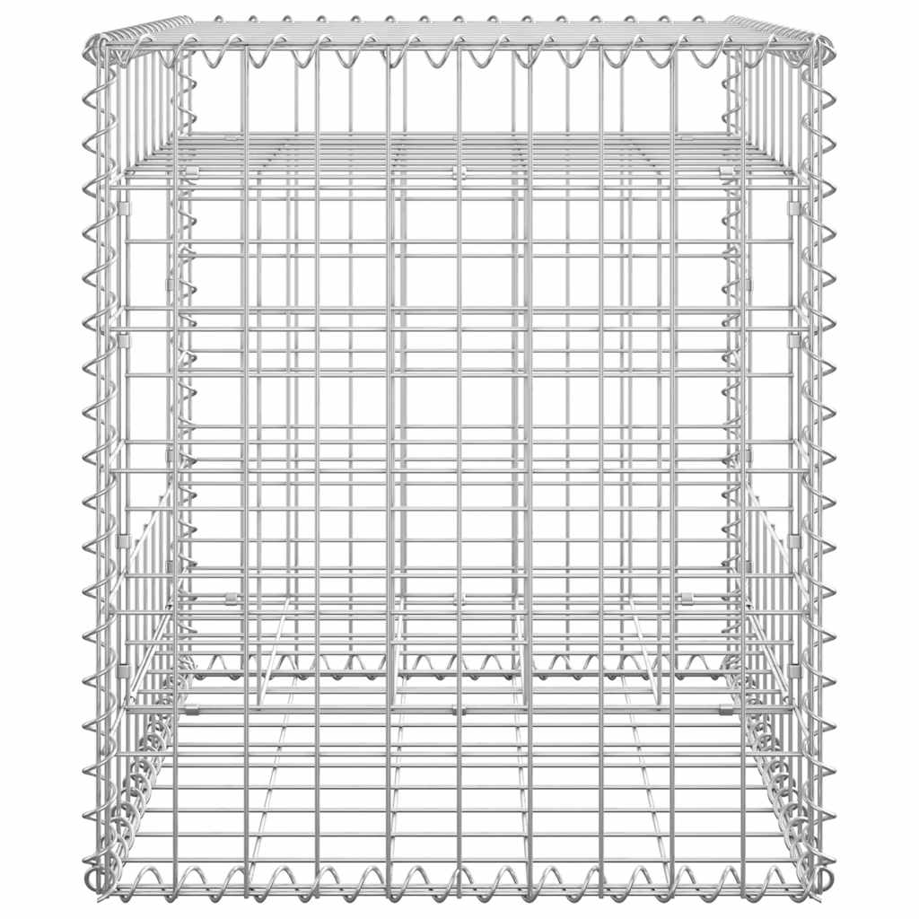 Gabion Basket Posts 2 pcs 50x50x60 cm Iron
