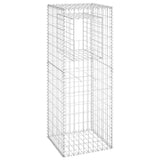 Gabion Basket Posts 2 pcs 50x50x140 cm Iron - Side View