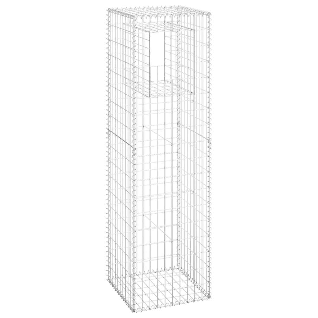 Gabion Basket Posts 2 pcs 50x50x180 cm Iron