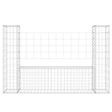 U-shape Gabion Basket with 2 Posts Iron 140x20x100 cm - Side View