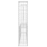 U-shape Gabion Basket with 2 Posts Iron 140x20x100 cm - Top-Down View
