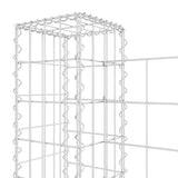 U-shape Gabion Basket with 2 Posts Iron 140x20x100 cm