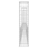 U-shape Gabion Basket with 3 Posts Iron 260x20x100 cm - Top-Down View