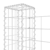 U-shape Gabion Basket with 3 Posts Iron 260x20x100 cm
