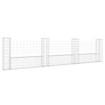 U-shape Gabion Basket with 4 Posts Iron 380x20x100 cm