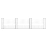 U-shape Gabion Basket with 4 Posts Iron 380x20x100 cm